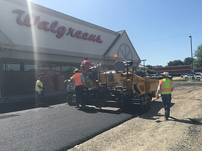 Completed commercial asphalt paving project at Walgreens in Fort Worth, Texas |Commercial Paving Company